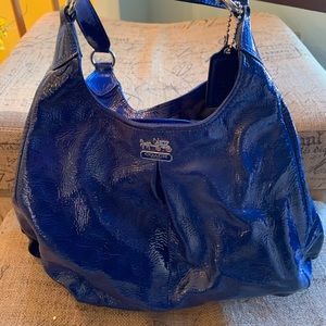 Patent Navy Leather Coach Handbag